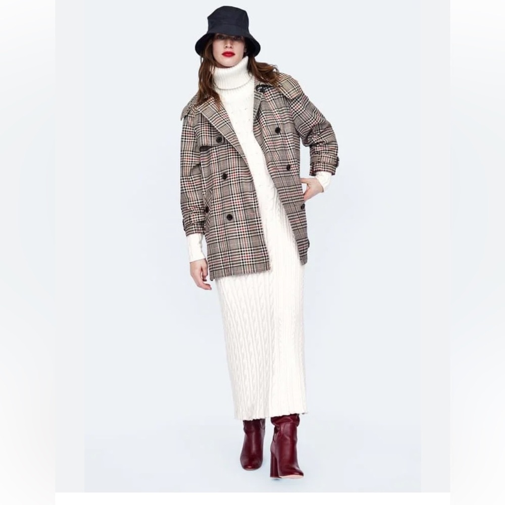 Zara plaid trench coat